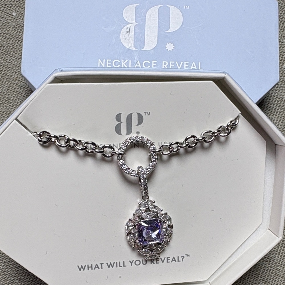 ✨NEW✨ Bomb Party OG Necklace Lavender Topaz CZ on Rhodium Plating